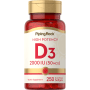 Vitamin D3 Kadar Tinggi , 2000 IU, 250 Jel Lembut Mudah Larut