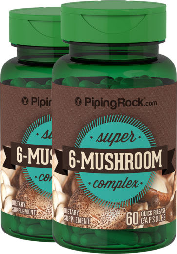 6 Mushroom Extract Complex, 60 Quick Release Capsules, 2  Bottles