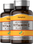 Vitamina C absorbible más zinc, 180 Cápsulas blandas de liberación rápida, 2  Botellas/Frascos
