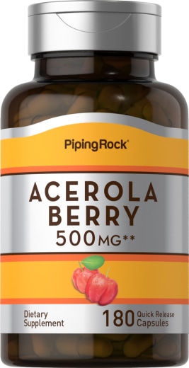 Acerola , 500 mg, 180 Kapsułki o szybkim uwalnianiu