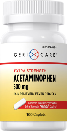 Acetaminophen 500 mg Vergelijkbaar met TYLENOL , Compare to, 100 Capletten