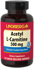 Acétyle L-Carnitine, 500 mg, 120 Gélules à libération rapide