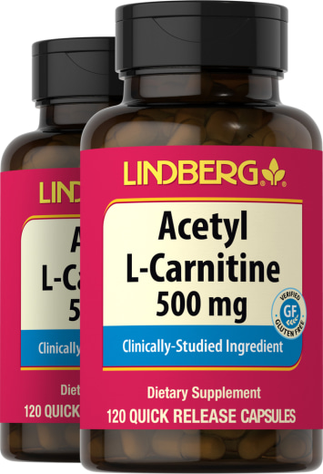 Acetyl L-carnitine , 500 mg, 120 Snel afgevende capsules, 2  Flessen