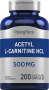 Acetyl L-carnitin , 500 mg, 200 Kapsler for hurtig frigivelse