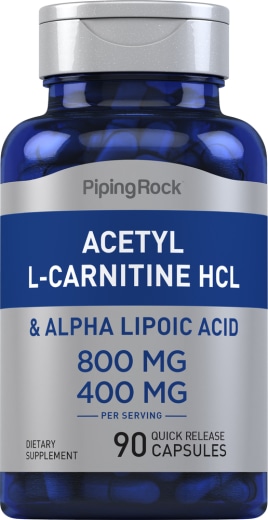 Acetyl L-carnitin 400 mg og Alfa-lipoinsyre 200 mg, 90 Kapsler for hurtig frigivelse