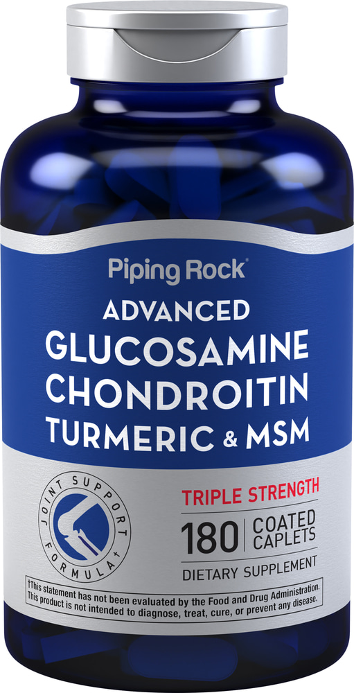 De eigenaar Azië onszelf Glucosamine Chondroitin MSM Plus Turmeric 180 Caplets | Benefits |  PipingRock Health Products