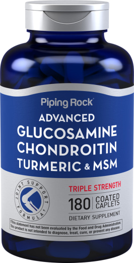 Glucozamină Condroitină MSM Plus cu triplă putere cu formulă avansată Turmeric, 180 Tablete cu înveliş solubil protejate