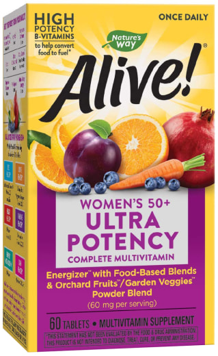 Alive! päivittäinen naisten 50+ monivitamiini, 60 Tabletit