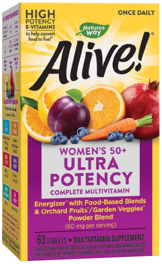 Alive! Once Daily Women's 50+ multivitamin, 60 Tabletter