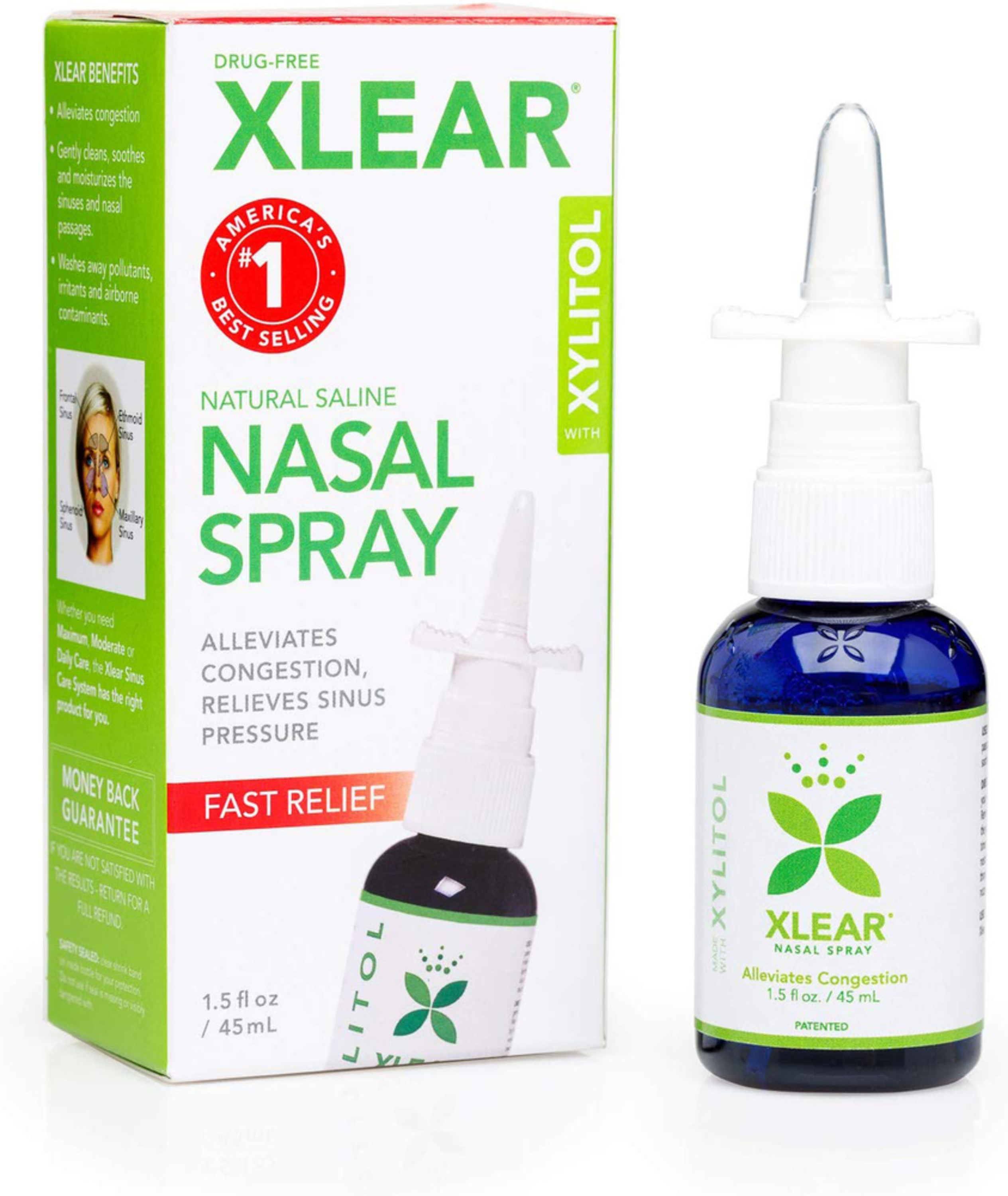 Nasal Spray Natural with Xylitol, 1.5 fl oz (45 mL) | PipingRock Health Products