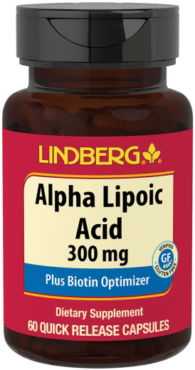 Asid Lipoik Alfa tambah Pengoptimum Biotin, 300 mg, 60 Kapsul Lepas Cepat