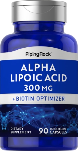Ácido Alfa-lipóico plus Otimizador de Biotina libertação rápida, 300 mg, 90 Cápsulas de Rápida Absorção