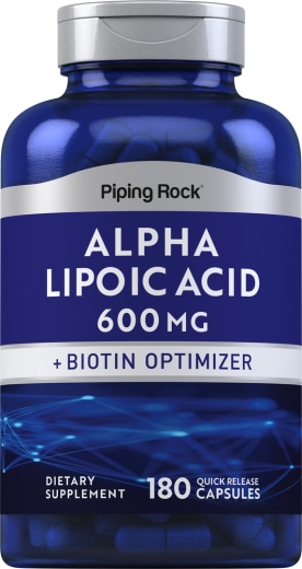 Ácido Alfa-lipóico plus Otimizador de Biotina libertação rápida, 600 mg, 180 Cápsulas de Rápida Absorção