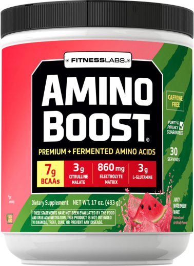 Amino Boost BCAA-pulver (fruktig vattenmelon), 16.5 oz (468 g) Flaska