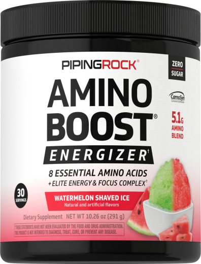 Bebida energética en polvo Amino Boost Energizer (sabor Watermelon Shaved Ice), 10.26 oz (291 g) Botella/Frasco