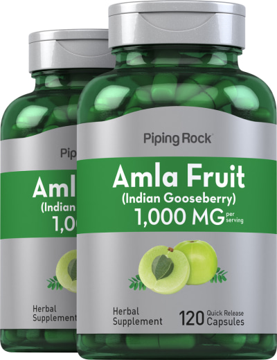 Amla Fruit (Indian Gooseberry), 1,000 mg, 120 Quick Release Capsules, 2  Bottles