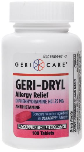 Antihistaminicum difenhydramine HCl 25 mg (verlicht allergieën), Compare to, 100 Tabletten