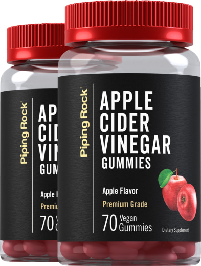 Apple Cider Vinegar (Delicious Apple), 70 Vegan Gummies, 2  Bottles
