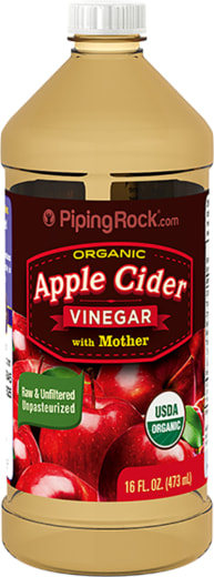 Vinagre de sidra de manzana con madre (Orgánico), 16 fl oz (473 mL) Botella/Frasco