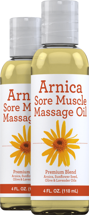 Huile de massage à 'Arnica, 4 fl oz (118 mL) Bouteille, 2  Bouteilles