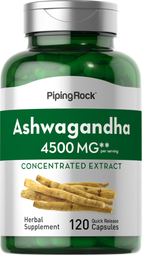 Ashwagandha, 4500 mg (per porție), 120 Capsule cu eliberare rapidă