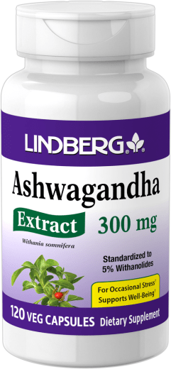 Ashwagandha Extrakt štandardizovaný, 300 mg, 120 Vegetariánske kapsuly