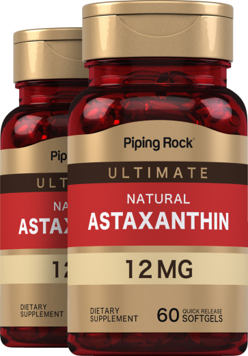 Astaxanthin, 12 mg, 60 Gelovi s brzim otpuštanjem, 2  Boce