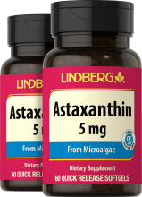 Astaxanthine (AstaReal), 5 mg, 60 Capsules molles à libération rapide, 2  Bouteilles