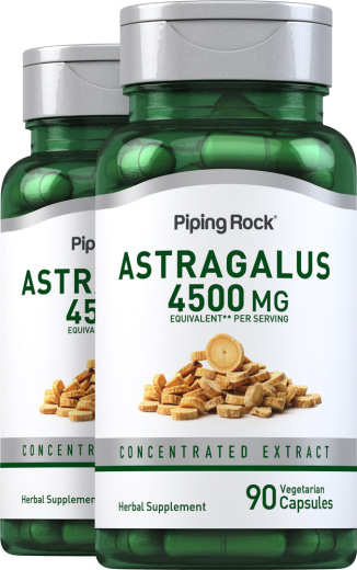 Astragalus-rod , 4500 mg (pr. dosering), 90 Vegetar-kapsler, 2  Flasker