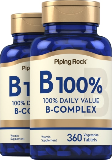 B-100 Vitamin B Complex, 360 Vegetarianske tabletter, 2  Flasker