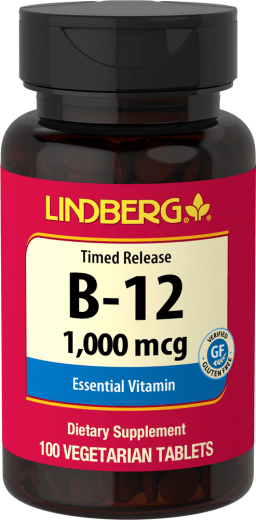 Vitamin B12 Pelepasan Masa, 1000 mcg, 100 Tablet Vegetarian