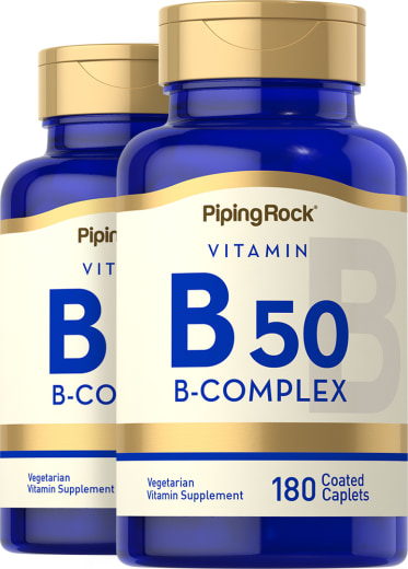 B-50 Vitamin B Complex, 180 Coated Caplets, 2  Bottles