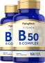 B-kompleks vitamina B-50, 180 Obložene tablete v obliki kapsule, 2  Steklenice