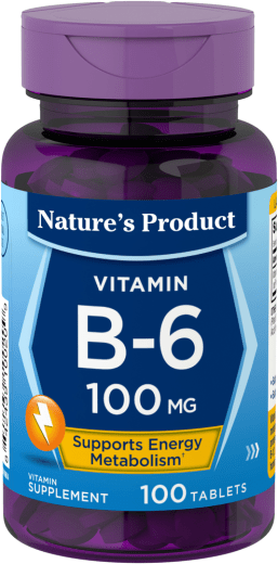 B-6 (Pyridoxine), 100 mg, 100 Tablet