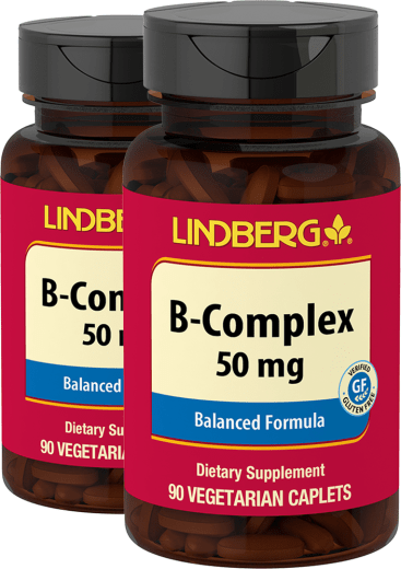 B-Complex 50 mg, 50 mg, 90 Vegetarisk Kapsler, 2  Flasker