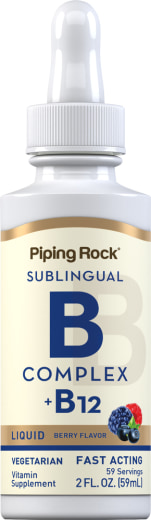 B-Complex Liquid Plus B-12 Sublingual, 1200 mcg, 2 fl oz (59 mL) Dropper Bottle
