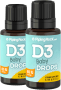 Gotas líquidas D3 para bebés, vitamina D 400 IU 365 dosis, 9.2 mL (0.31 fl oz) Frasco con dosificador, 2  Frascos con dosificador