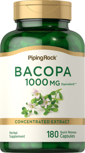 Bacopa monnieri , 1000 mg, 180 Kapseln mit schneller Freisetzung
