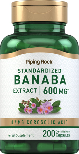 Banaba Extract (0.6 mg Corosolic Acid), 600 mg, 200 Quick Release Capsules