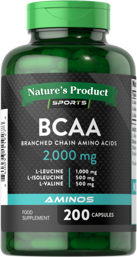 BCAA, 2000 mg (per portie), 200 Capsules