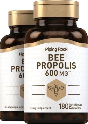 Bienen-Propolis , 600 mg, 180 Kapseln mit schneller Freisetzung, 2  Flaschen