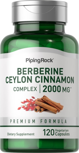 Complexo de Canela do Ceilão Berberino, 2000 mg, 120 Cápsulas vegetarianas