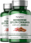 Complejo de berberina y canela de Ceilán, 2000 mg, 120 Cápsulas vegetarianas, 2  Botellas/Frascos