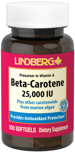 Beta-Caroteno, 25,000 IU, 100 Cápsulas blandas de liberación rápida