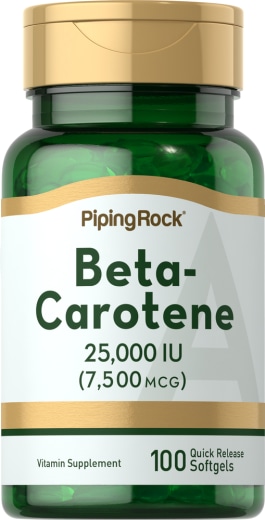 Beta-caroteen (vitamine A ), 25,000 IU, 100 Snel afgevende softgels