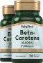 Beta-Carotin (Vitamin A), 25,000 IU, 100 Softgele mit schneller Freisetzung, 2  Flaschen