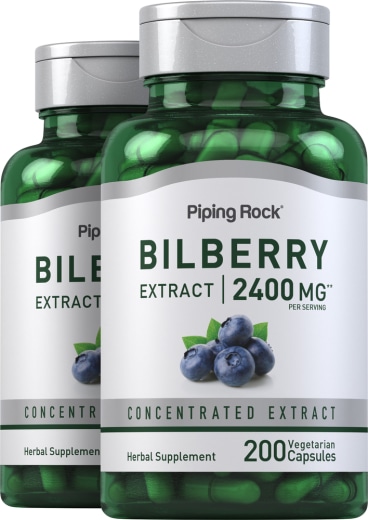 Bilberry Extract, 2400 mg, 200 Vegetarian Capsules, 2  Bottles
