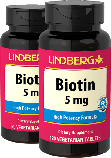 Biotin  5 mg (5000 mcg), 120 Vegetarijanske tablete, 2  Boce