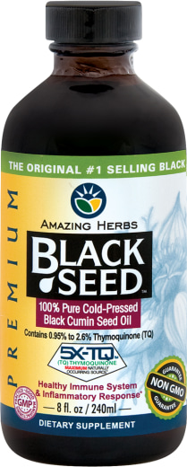 Aceite de semilla de comino negro, 8 fl oz (240 mL) Botella/Frasco