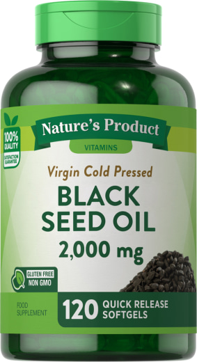 Black Seed Oil, 2000 mg (per portie), 120 Snel afgevende softgels